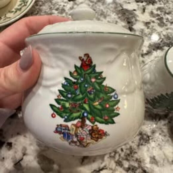 Christmas Tree creamer, sugar dish, salt & pepper shaker...